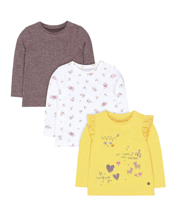 Mothercare UK 3 Pack Cotton Girl Shirt (1-3 months )