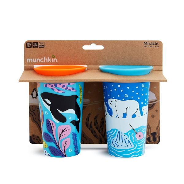 Munchkin Miracle® 360° WildLove Sippy Cup, 9oz, 2 Pack (12m+)