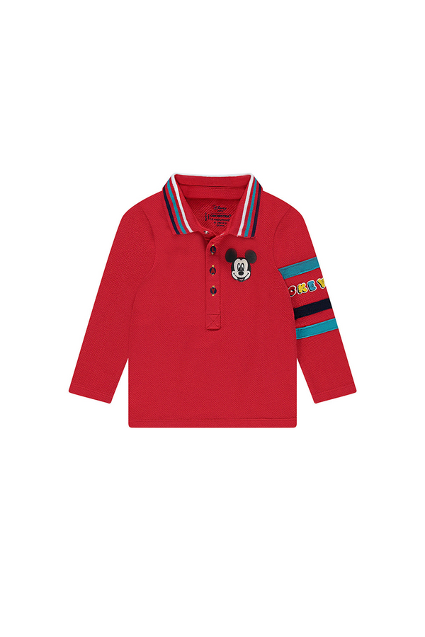 Orchestra Red Polo Shirt Boy Long Sleeve