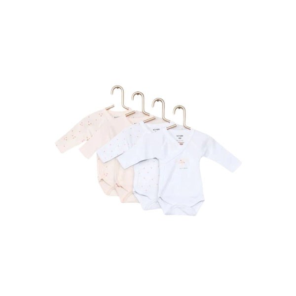 Kiabi France Sweet Dreams Pink Long Sleeve Bodysuit- 4 Pack