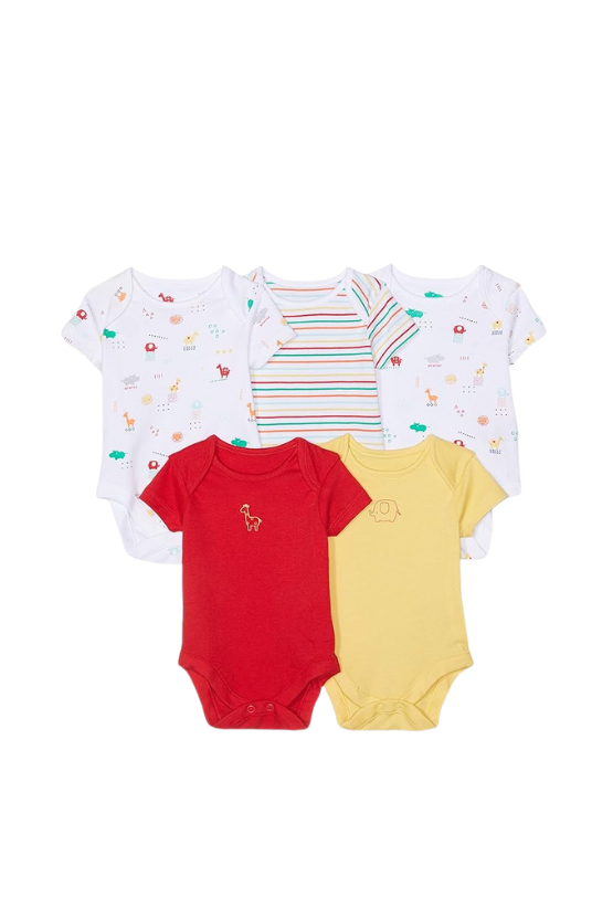 Mothercare Unisex Bright Bodysuits - 5 Pack