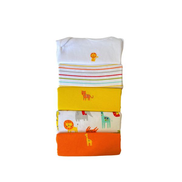 Mothercare Short Sleeve Lion Bodysuits - 5 Pack