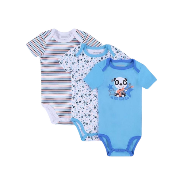 Orchestra 3 Boys Short Sleeve Bodysuits (1 months, 9 months, 12 months)