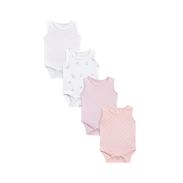 Next 4 Pack Blossom Sleeveless Bodysuit