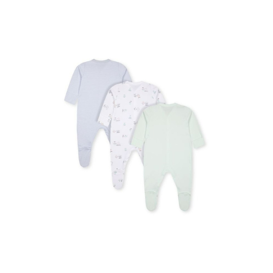 Mothercare Unisex Breakfast Buddy Sleepsuit - Pack Of 3