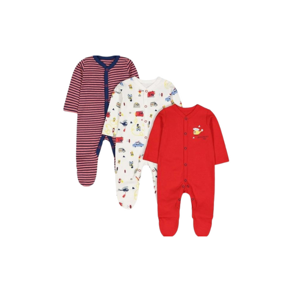 Mothercare Boys Rescue Sleepsuits - 3 Pack