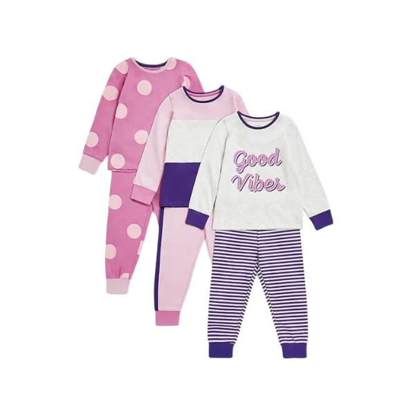 Mothercare Good Vibes Long Sleeve Pyjama Set 3 Pack