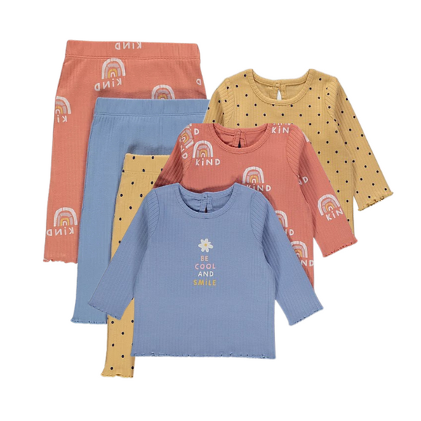 George Uk Happy and Kind Ribbed 3 Pack Cotton Set (First Size)