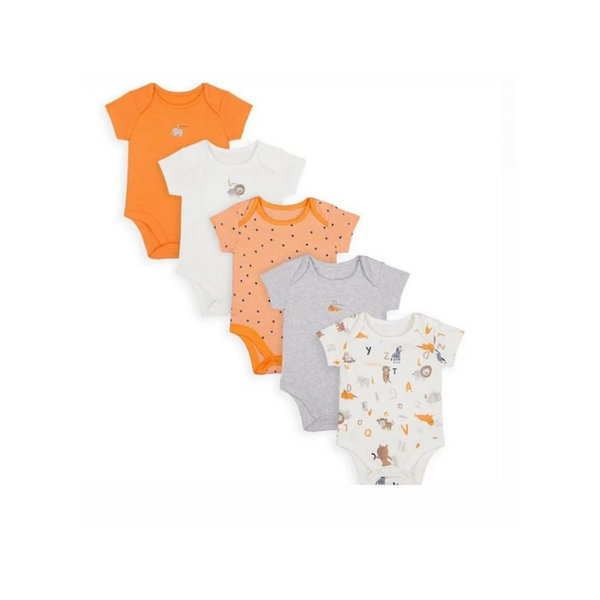 Mothercare Animal Alphabet Short Sleeve Bodysuits - 5 Pack