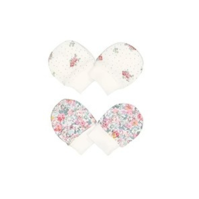 Mothercare Pack of 2 Printed Girl  Mittens