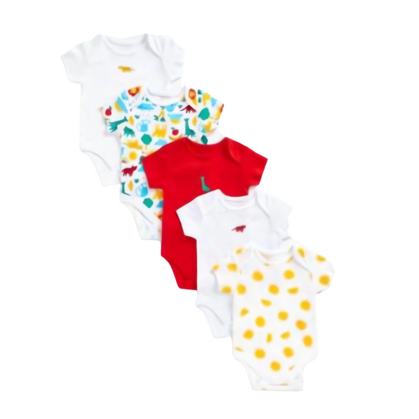 Mothercare Unisex Bright Short Sleeves Bodysuit  - Pack Of 5