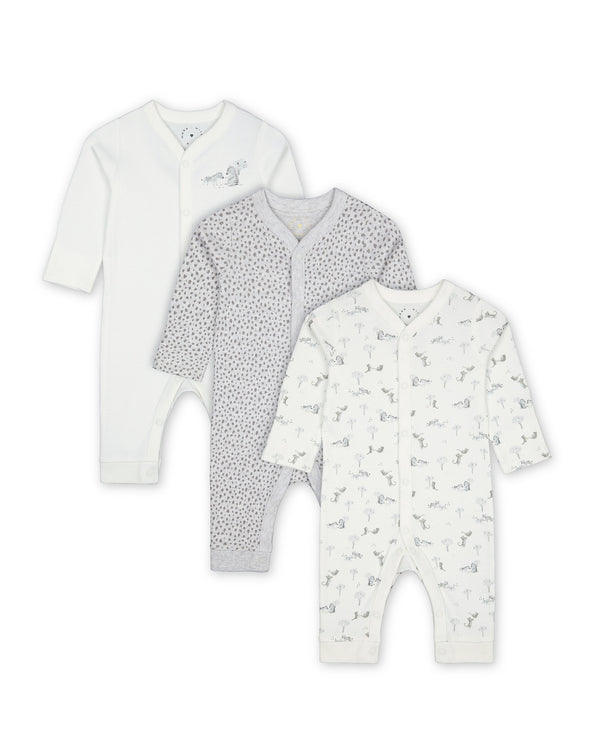 Mothercare Unisex Little Leopard Footless Sleepsuit - Pack Of 3