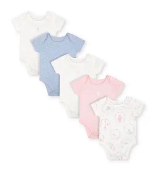 Mothercare Girls Circus Short Bodysuits – 5 pack