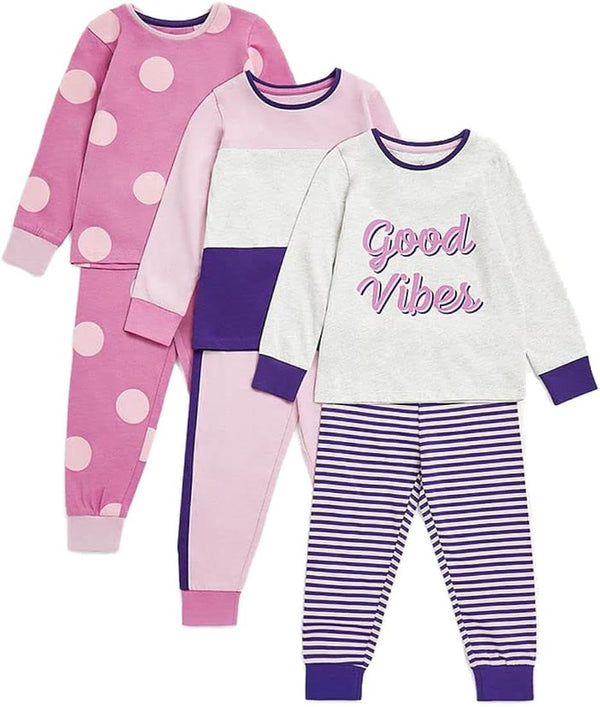 Mothercare Good Vibes Long Sleeve Pyjama Set 3 Pack