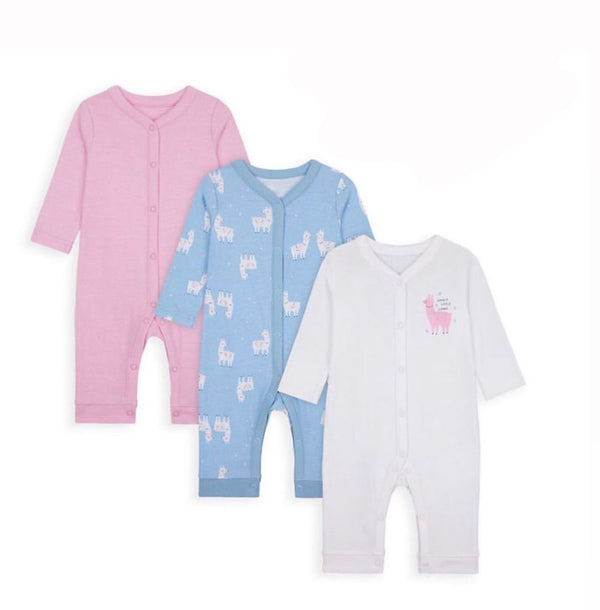 Mothercare Little Llama Footless Sleepsuits - 3 Pack