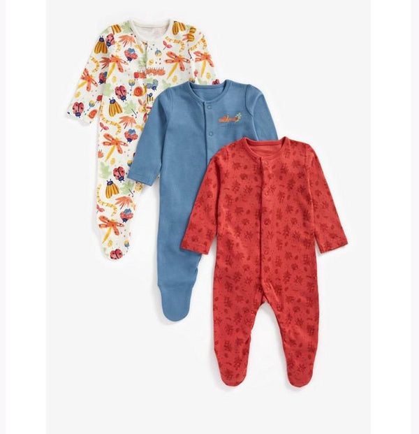 Mothercare Boy Nature Play Sleepsuit - Pack Of 3