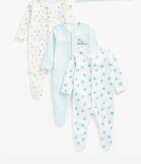 Mothercare Miami Full Sleeves Sleepsuits - Pack of 3