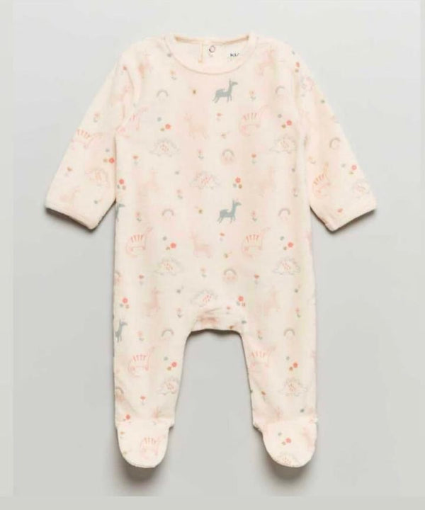 Dino Girl Sleepsuit Velour