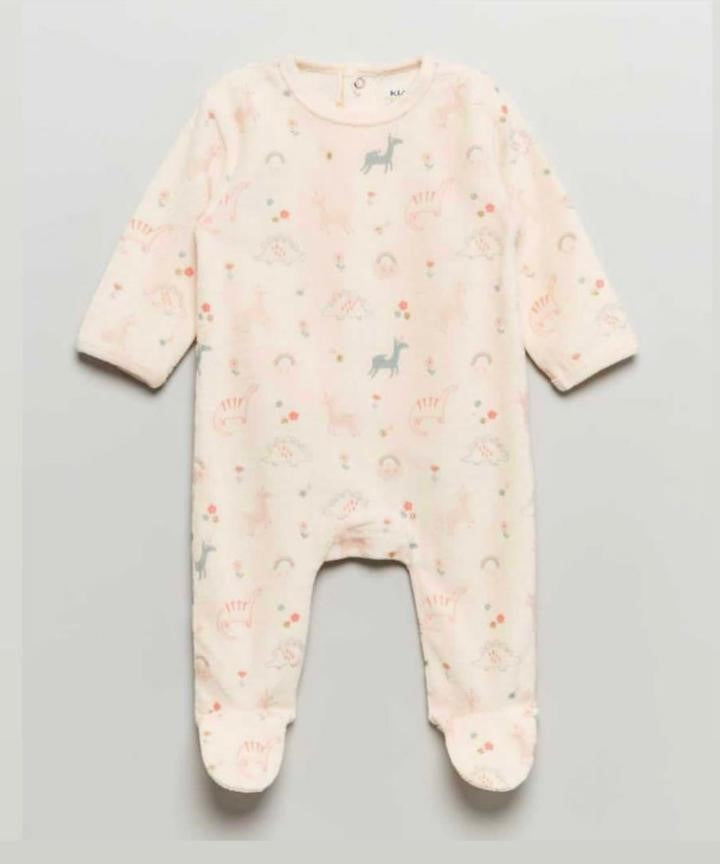 Dino Girl Sleepsuit Velour