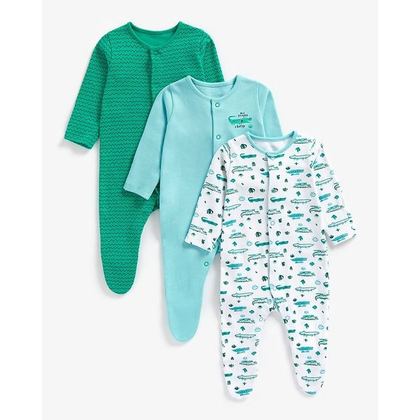 Mothercare Boys Dino Sleepsuits - 3 Pack