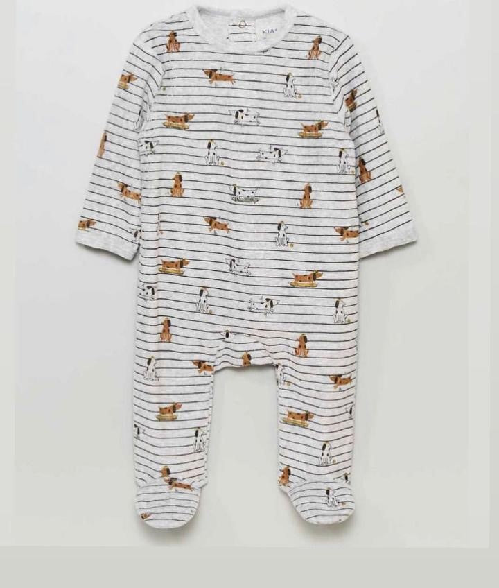 Grey Dog Sleepsuit Velour