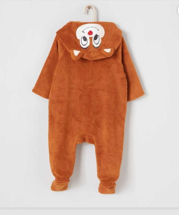 Penguin Velour  Zip-Up Sleepsuit