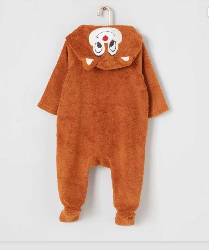 Penguin Velour  Zip-Up Sleepsuit