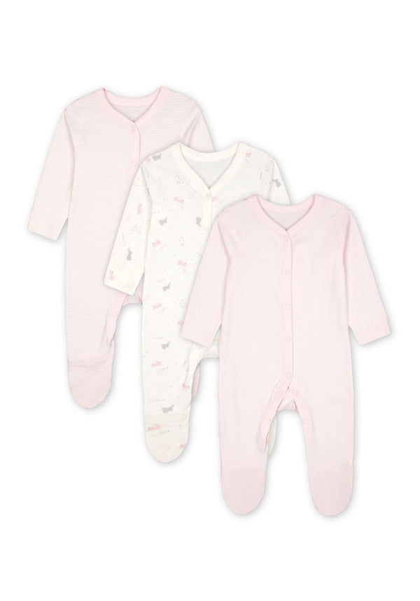 Mothercare My First Girl Sleepsuit - Pack Of 3