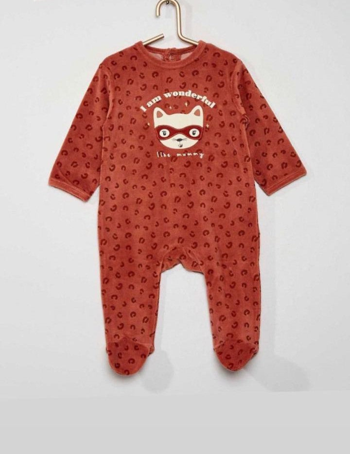 Wonder Mummy Velour Sleepsuit