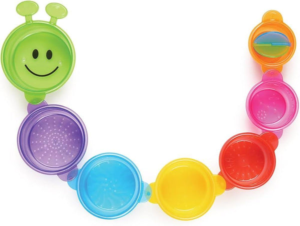 Munchkin Caterpillar Spillers Bath Toy, 7 Stacking Cups, Multi-Colour