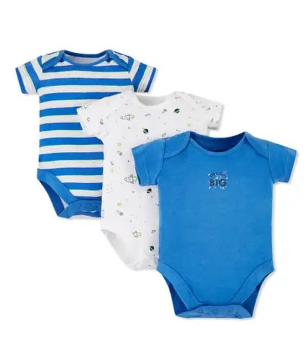 Mothercare Little Space Short Sleeve Bodysuits 3- Pack