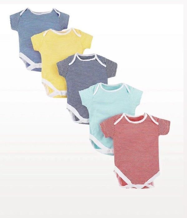 Mothercare Boys Little Bugs Short Sleeve Bodysuits 5-packs