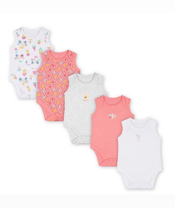 Mothercare Girls Fruit Sleeveless Bodysuits 5-packs