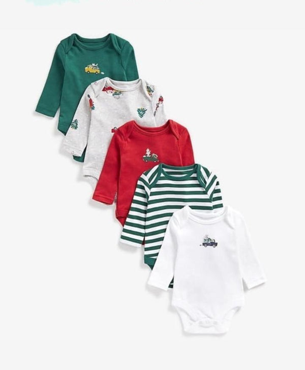 Mothercare Boys Little Racoon Long Sleeve Bodysuits – 5 pack