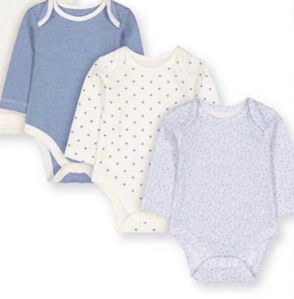 Mothercare Long Sleeve Bodysuit Pale Blue