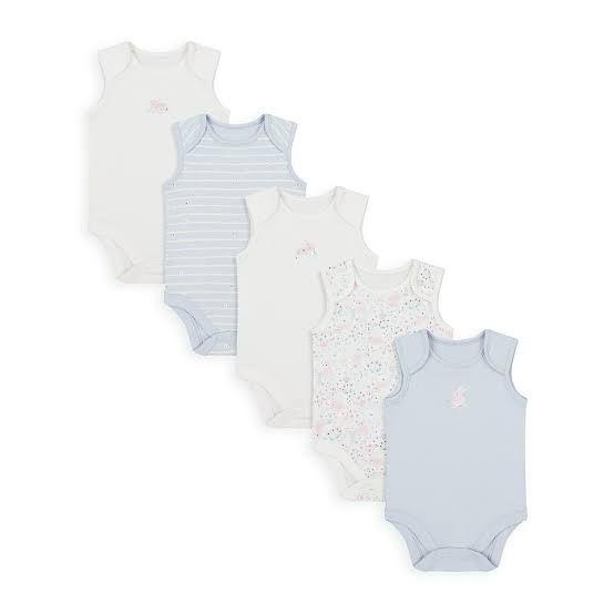 Mothercare Spring Bunny  Bodysuits - 5 Pack