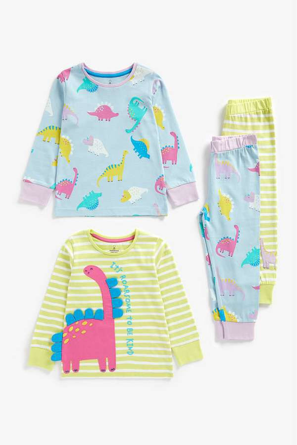 Mothercare Girl Long Sleeve Dino Pyjama 2 Pack