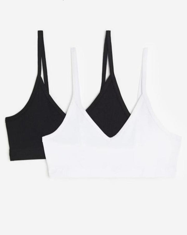 H&M  Bra White And Black  2 Pack 