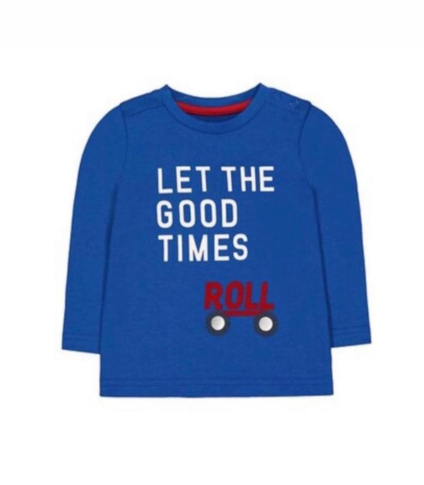 Mothercare Blue Let The Good Time Roll Long Sleeve Boy Shirt 