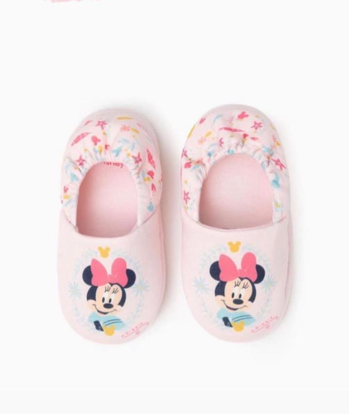 ZY Spain Pink Mini Mouse Printed Winter Slipper 