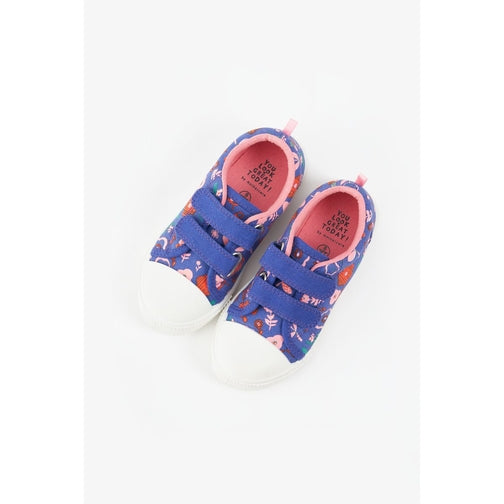 Mothercare Navy Flower Printed Girls  Canvas