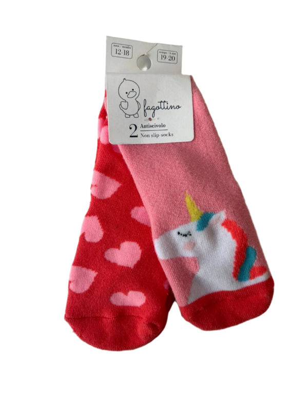 Ovs Fagottino Unircorn Pink 2 Pack Non Slip Socks