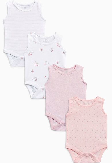 Next 4 Pack Blossom Sleeveless Bodysuit