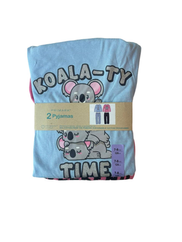 Primark Koala Long Sleeve Pyjama 2 Pack 100% Cotton