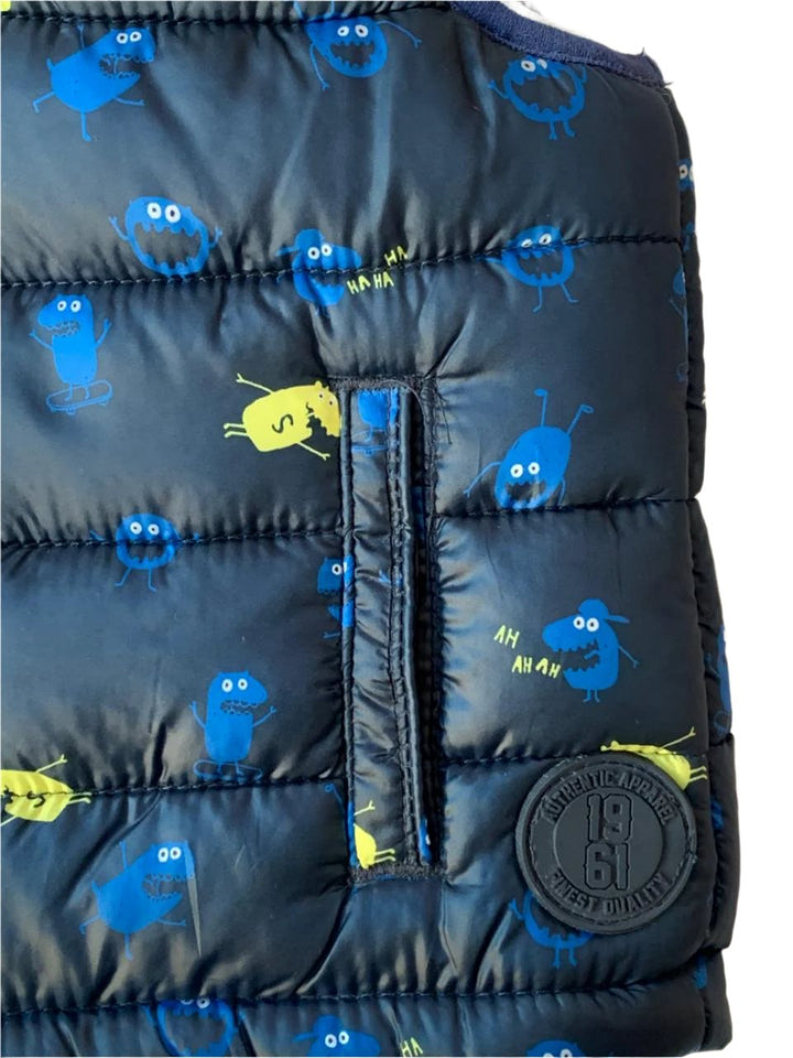 Mothercare UK Sleeveless  Jacket With Monster Printed