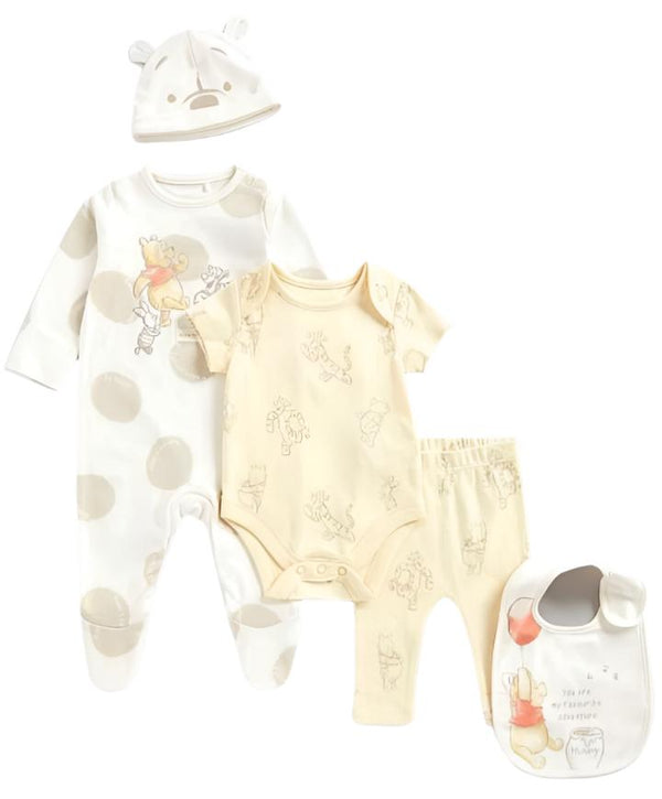 Mothercare Disney Classics Winnie The Pooh 5 Piece Set 100% Cotton (newborn)