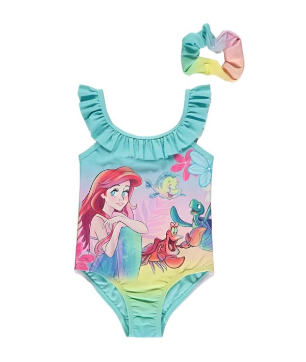 Matalan UK Girls Mermaid  Swimsuit + Hair Band (8-9 years )