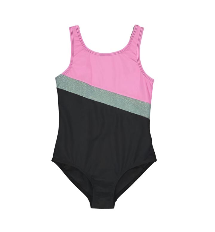 Matalan UK Girls Black And Pink Swimsuit