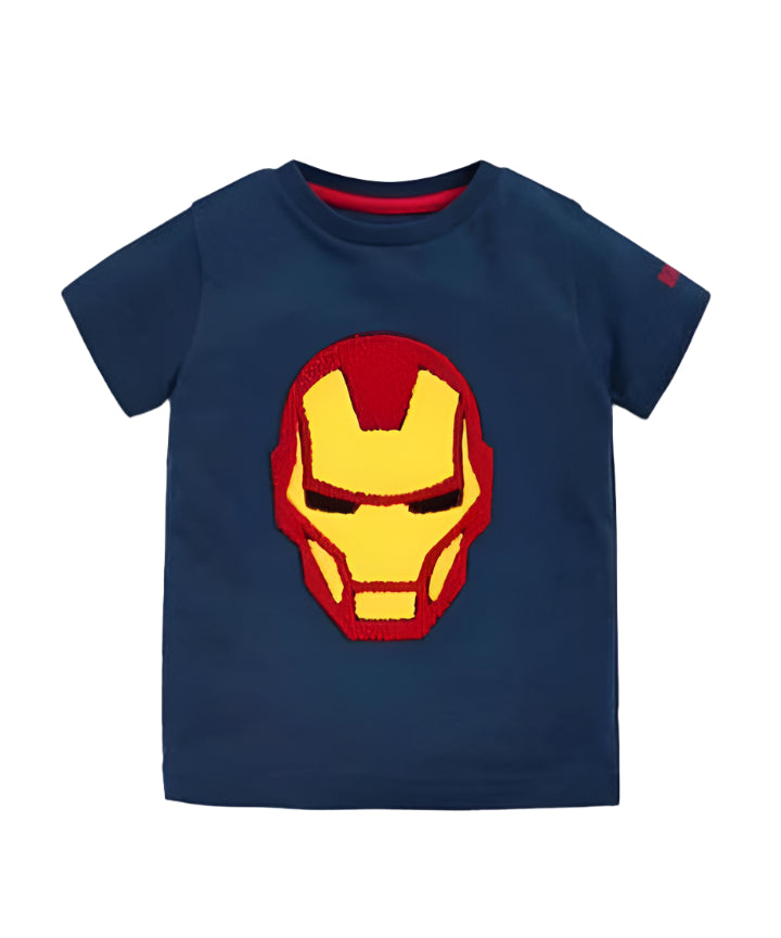 Next UK 3D Black Iron-Man 100% Cotton Boys Shirt 