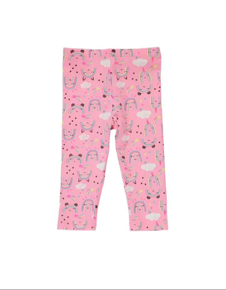 Matalan UK Pink Rainbow Cotton Legging (9-12/12-18 months )